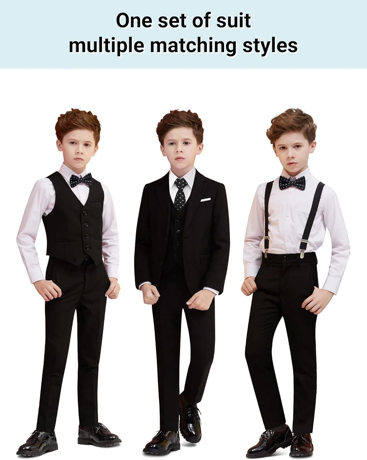 ست کت و شلوار پسرانه PACOROMANO با بند شلوار، کت و شلوار با 3 مدل - معمولی، باریک و بزرگ