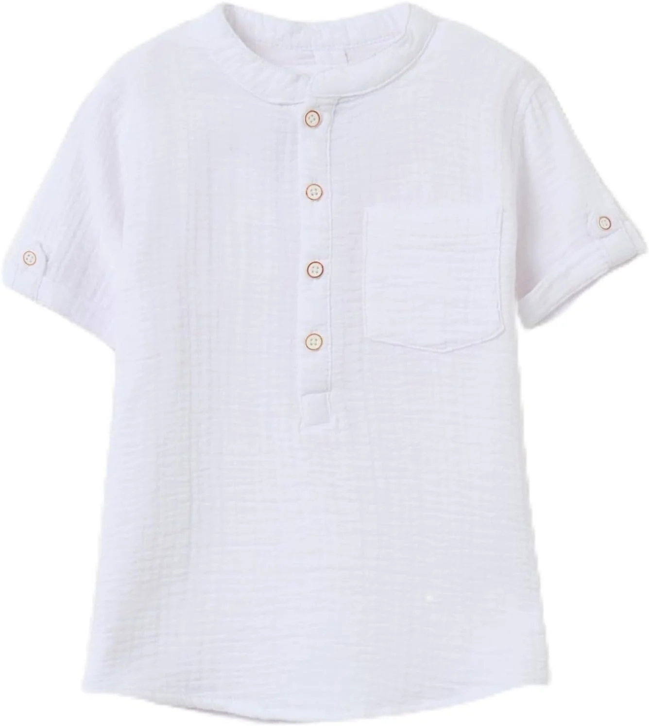 پیراهن بافت وافل پسرانه OVS - سفید، 9 سال