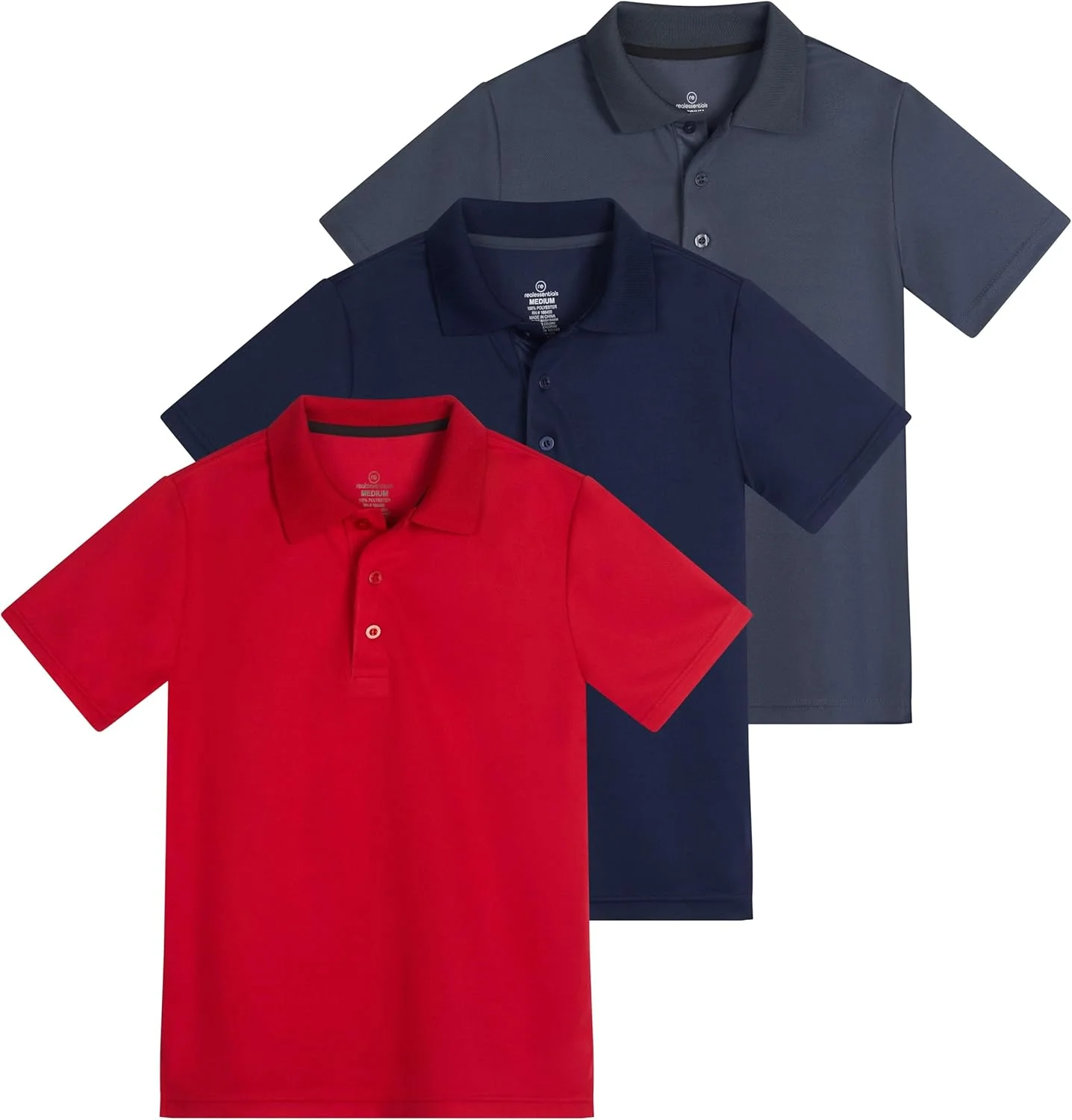 ست 3 عددی پولوشرت آستین کوتاه پسرانه - مناسب لباس فرم مدرسه، فعالیت های ورزشی و گلف (سنین 4 تا 16 سال)