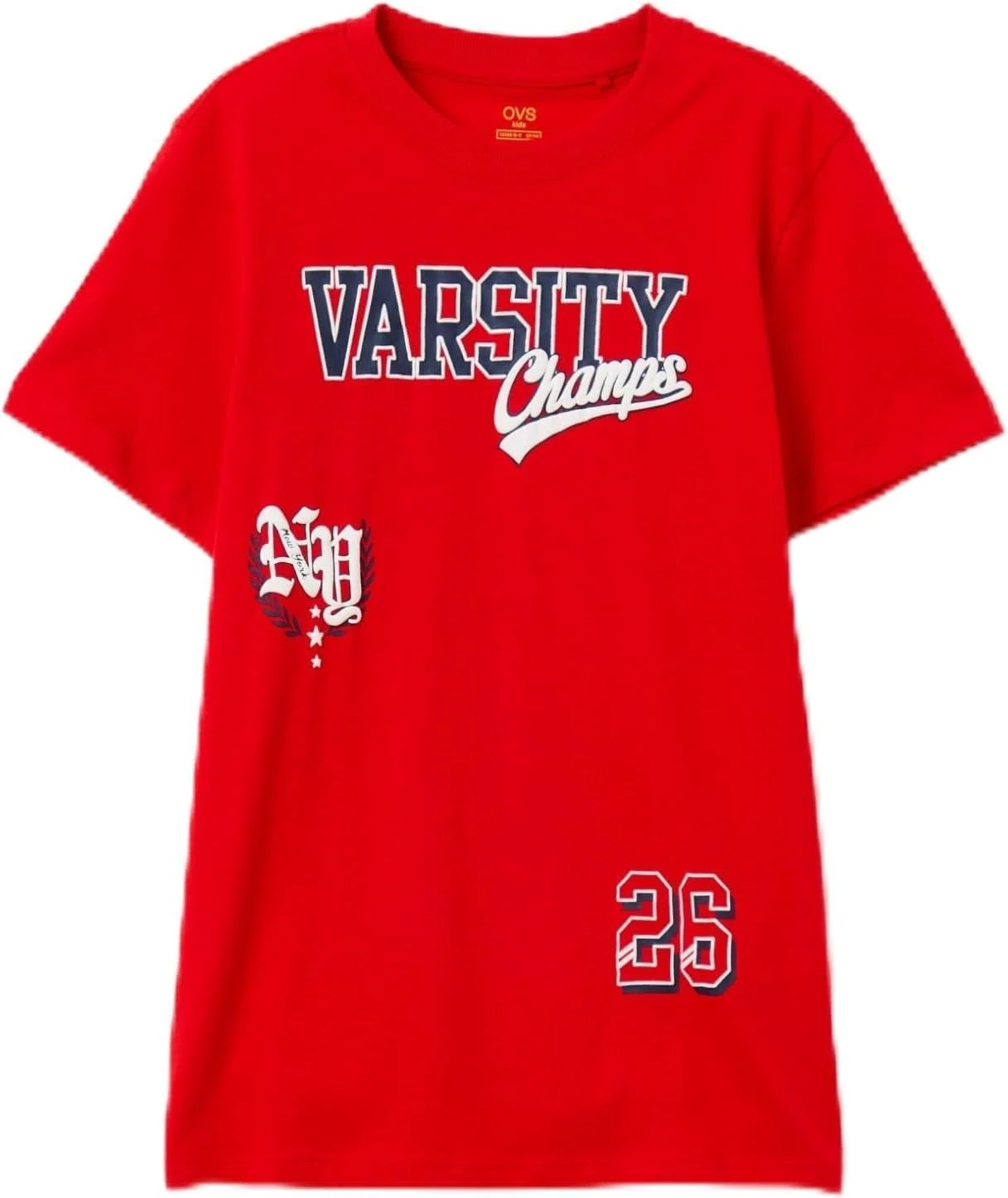 تی شرت نخی پسرانه طرح دار OVS