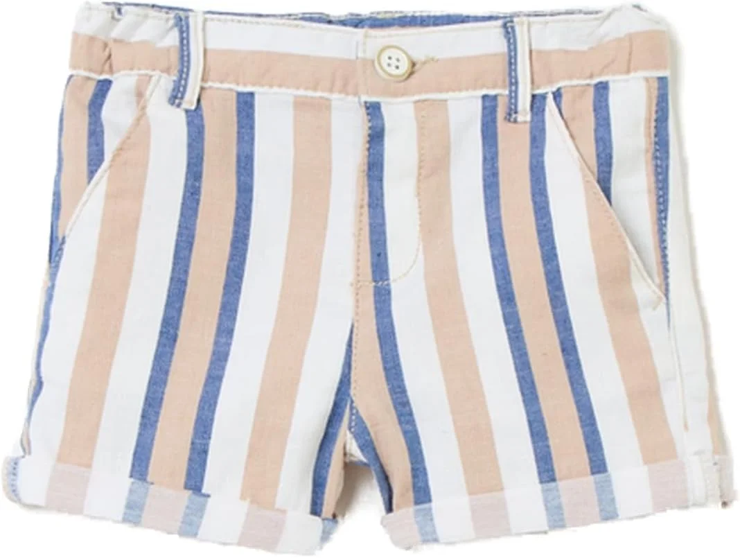 شلوارک برمودا راه راه پسرانه او وی اس مدل 1988942-MULTICOLOUR STRIPED از جنس کتان و پنبه سایز 36 M چند رنگ
