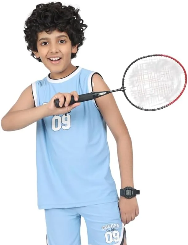 زیرپوش رکابی یقه گرد پسرانه با بافت طرح دار