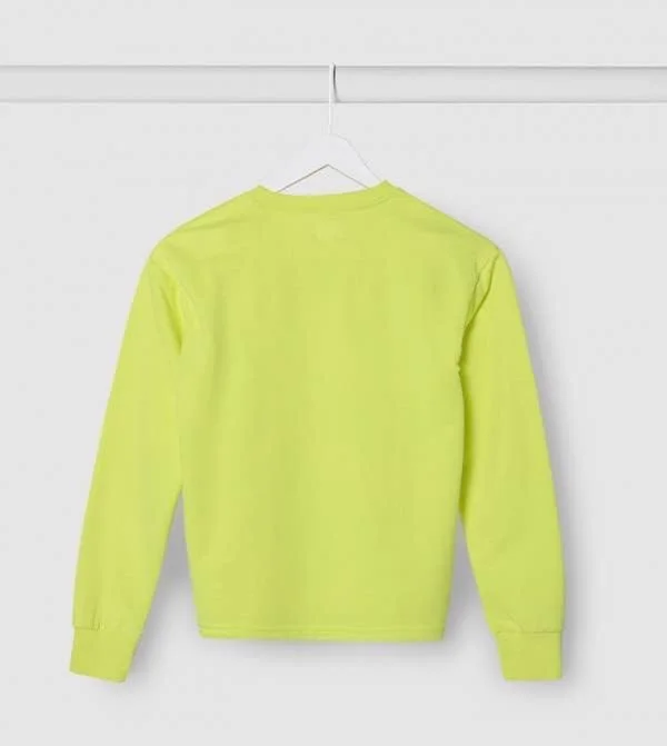 سویشرت بچگانه زرد نئونی طرح دار - سایز ۱۳-۱۴ سال