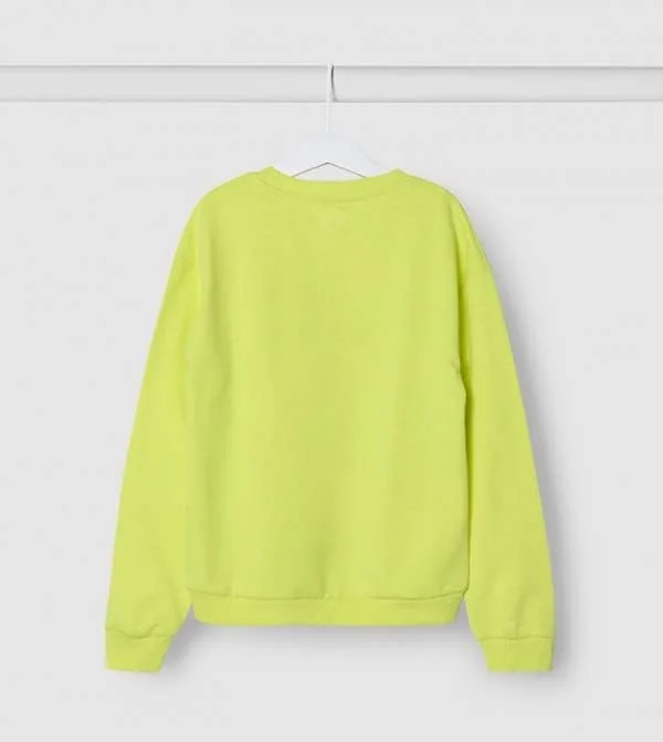 سویشرت بچگانه طرح دار نئون زرد - سایز 9-10 سال