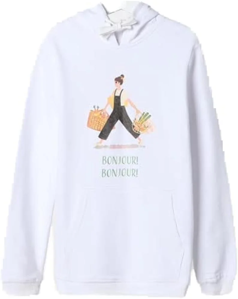 هودی بچگانه سفید نئونی طرح دار - سایز 8-9 سال