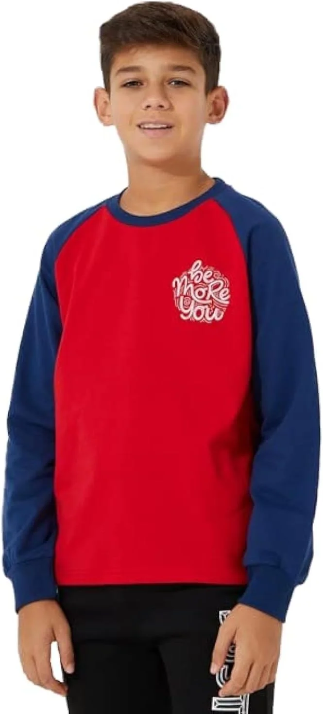 هودی کلاه دار غیر رسمی بچگانه قرمز نئونی با طرح چاپی - سایز ۱۱-۱۲ سال