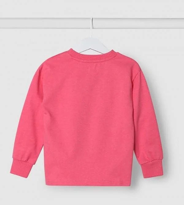 سویشرت بچگانه صورتی نئونی طرح دار - سایز 7-8 سال