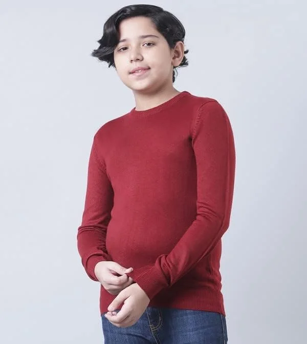 پلیور پسرانه غیر رسمی نئون قرمز - سایز 9-10 سال