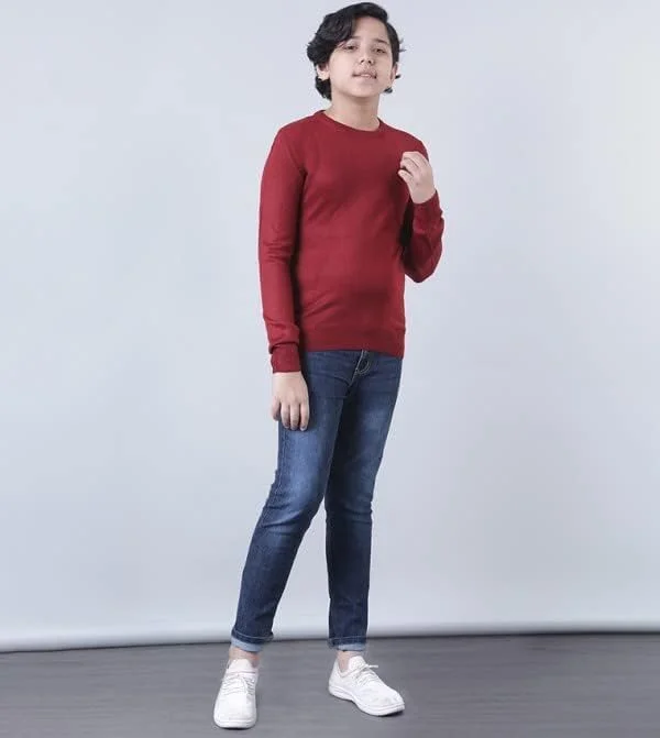 پلیور پسرانه غیر رسمی نئون قرمز - سایز 9-10 سال