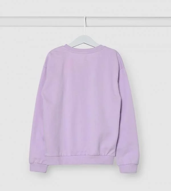 سویشرت بچگانه نئون طرح دار بنفش سایز 8-9 سال