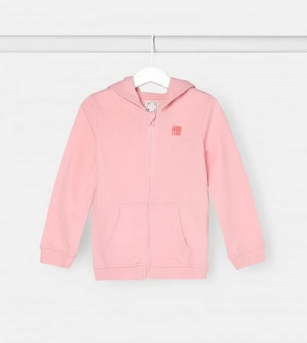 هودی کلاه دار طرح دار نوزاد نئون، سایز ۲-۳ سال، صورتی