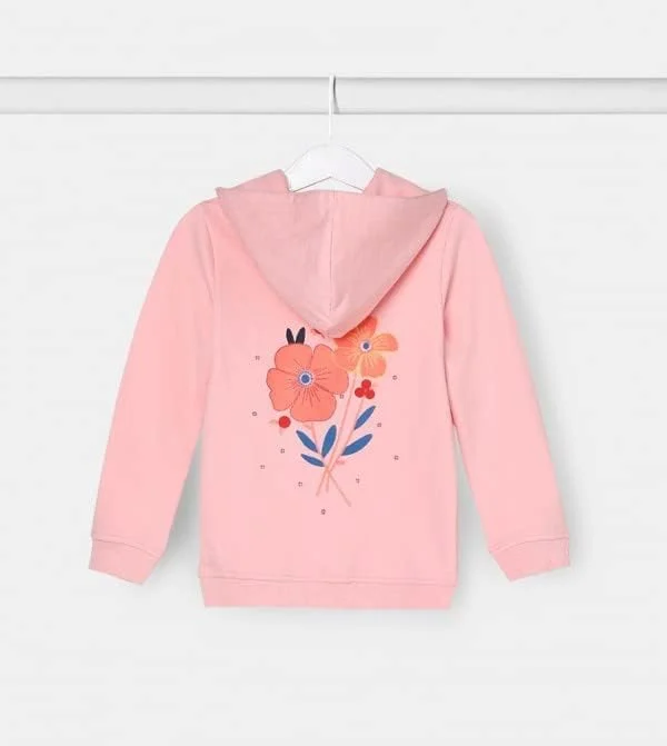 هودی کلاه دار طرح دار نوزاد نئون، سایز ۲-۳ سال، صورتی