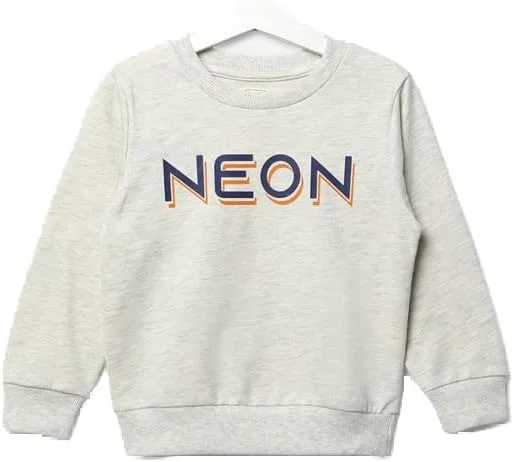 پلیور پسرانه طوسی نئون طرح دار - سایز 2-3 سال