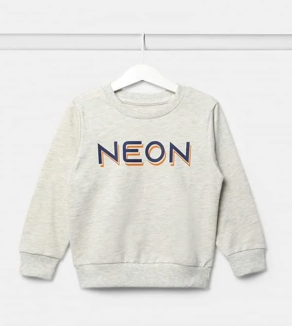 پلیور پسرانه طوسی نئون طرح دار - سایز 2-3 سال پلیور پسرانه طوسی نئون طرح دار - سایز 2-3 سال