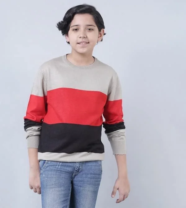 پلیور معمولی خاکستری نئون بچگانه - سایز ۱۱-۱۲ سال
