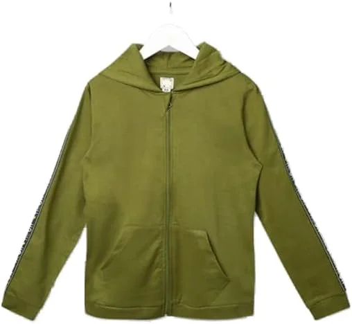 هودی کلاه دار غیر رسمی بچه گانه سبز نئونی - سایز 9-10 سال