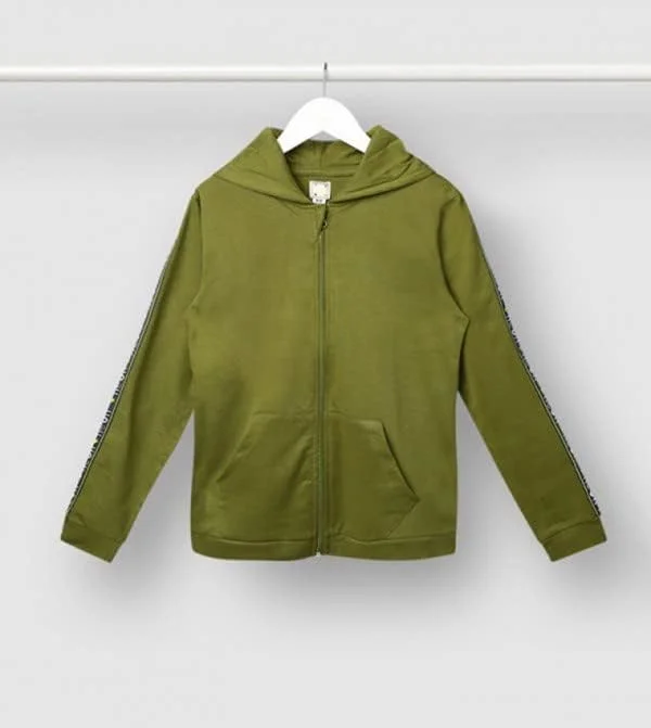 هودی کلاه دار غیر رسمی بچه گانه سبز نئونی - سایز 9-10 سال