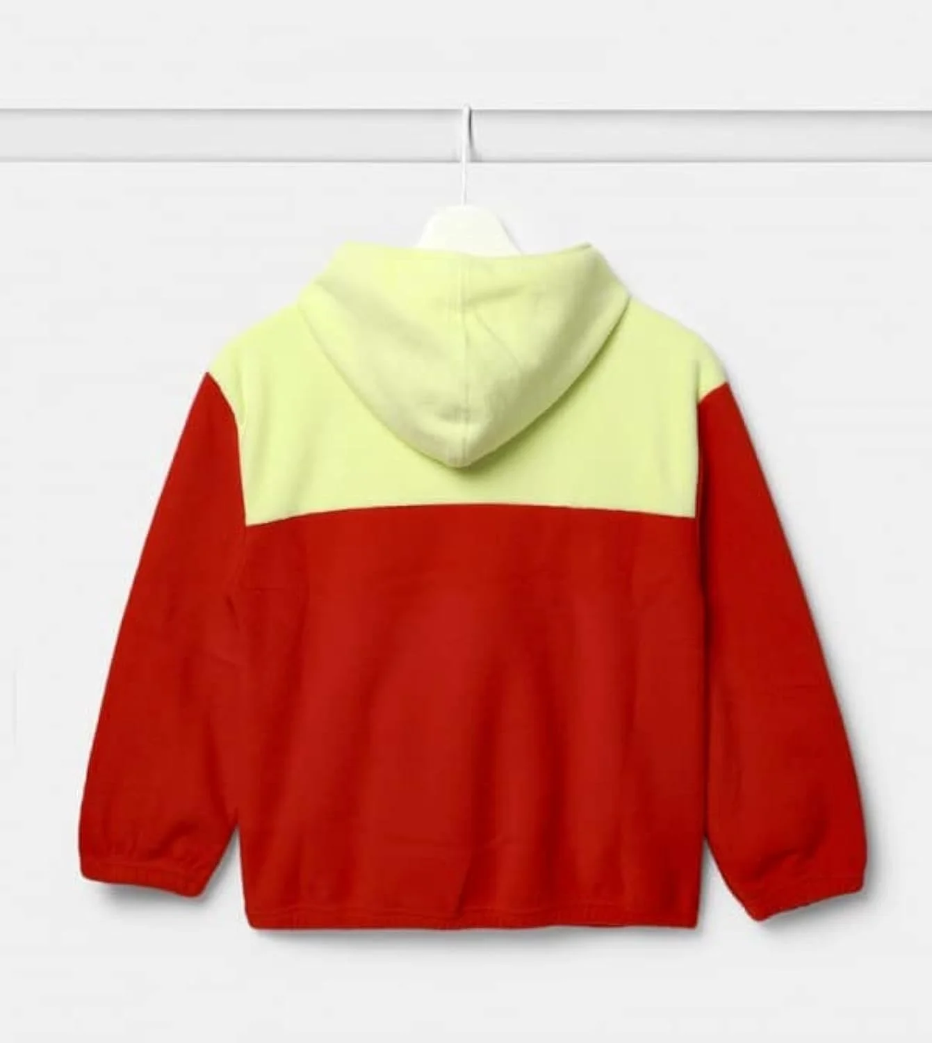 هودی آستین بلند پسرانه رنگ نئون قرمز - سایز 11-12 سال