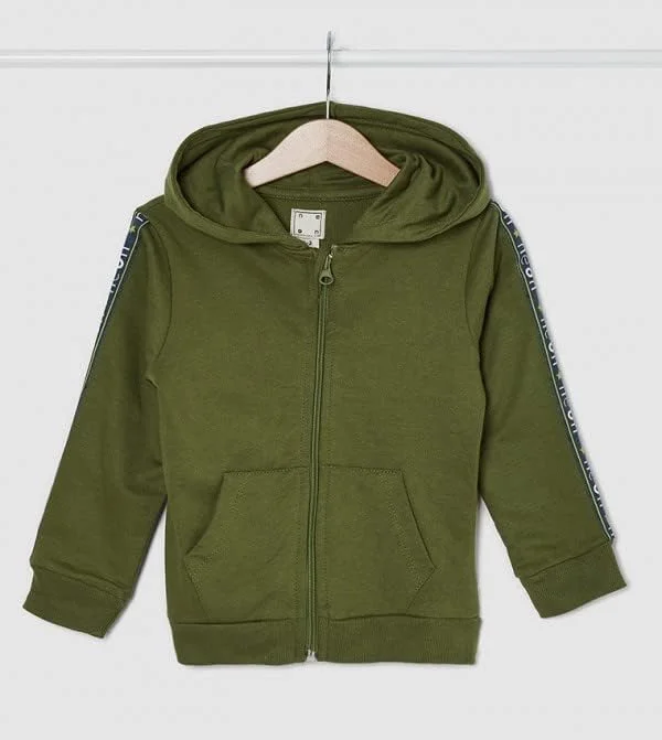 هودی بچگانه سبز نئونی طرح دار - سایز 5-6 سال