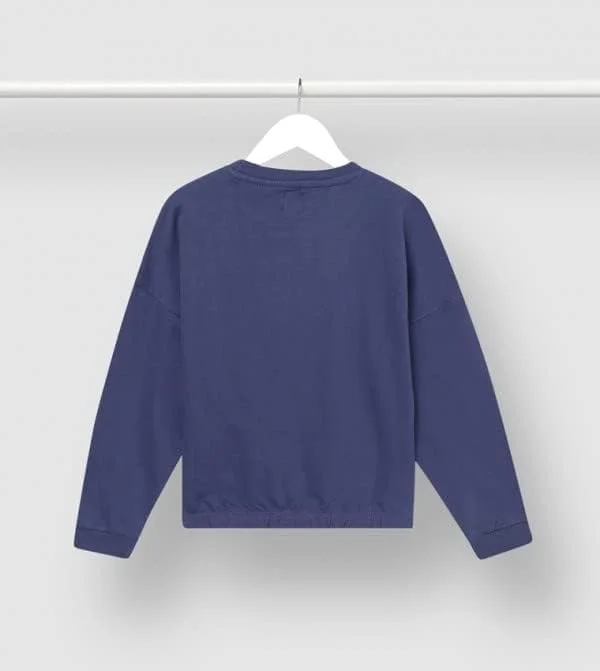 بلوز آستین بلند دخترانه نئون با طرح لوگو