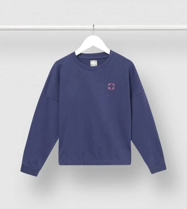 بلوز آستین بلند دخترانه نئون با طرح لوگو