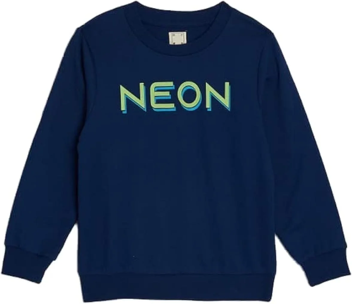 بلوز دورس آبی نئونی طرح دار کودکانه - سایز 3-4 سال