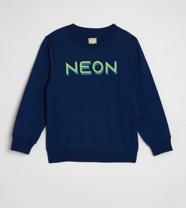 بلوز دورس آبی نئونی طرح دار کودکانه - سایز 3-4 سال