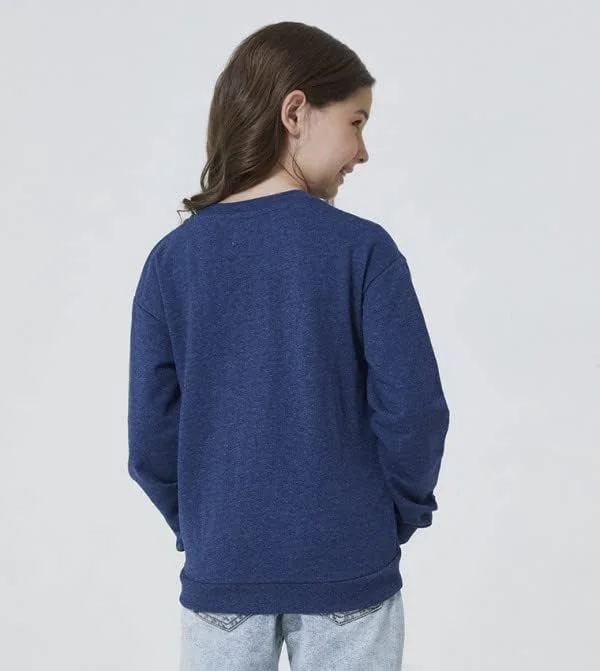 هودی آستین بلند بچه گانه آبی نئونی - سایز 8-9 سال