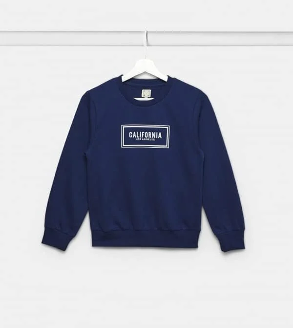 پلیور پسرانه نئون آبی طرح دار - سایز 8-9 سال