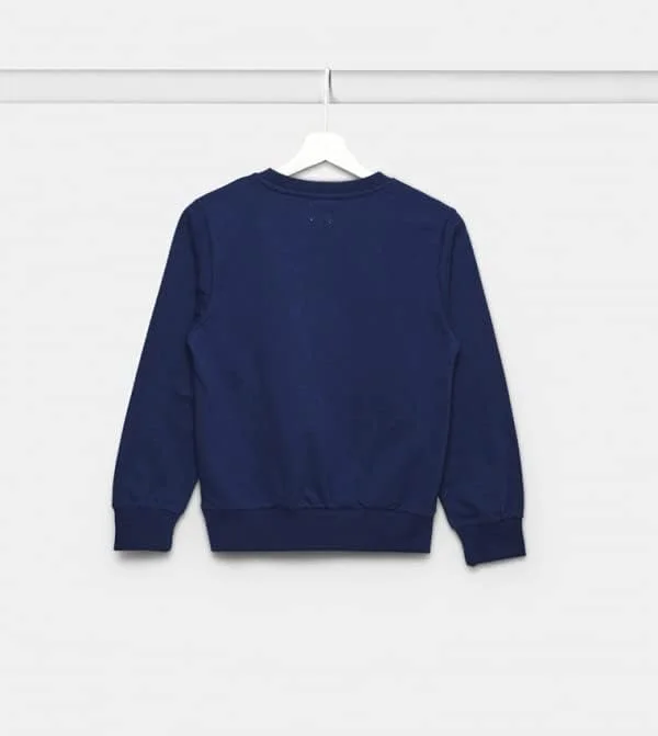 پلیور پسرانه نئون آبی طرح دار - سایز 8-9 سال