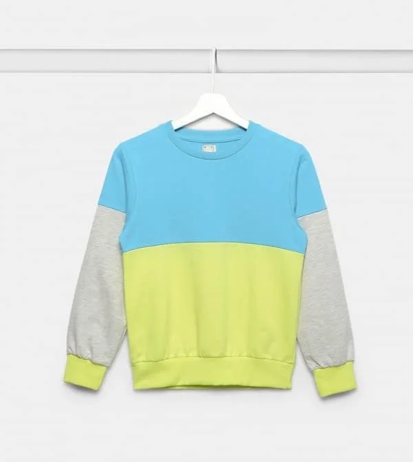 پلیور پسرانه رنگی نئون آبی - سایز ۱۱-۱۲ سال پلیور پسرانه رنگی نئون آبی - سایز ۱۱-۱۲ سال