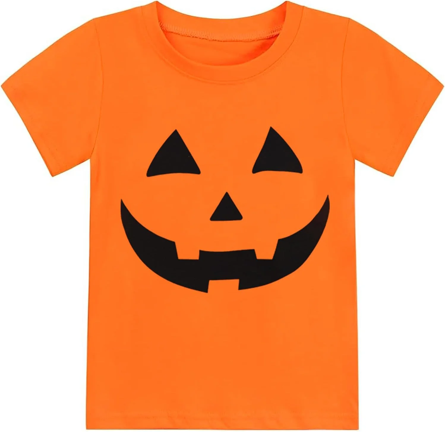 تی‌شرت آستین کوتاه طرح کدو تنبل و اسکلت مناسب هالووین برای کودکان ۲ تا ۷ سال