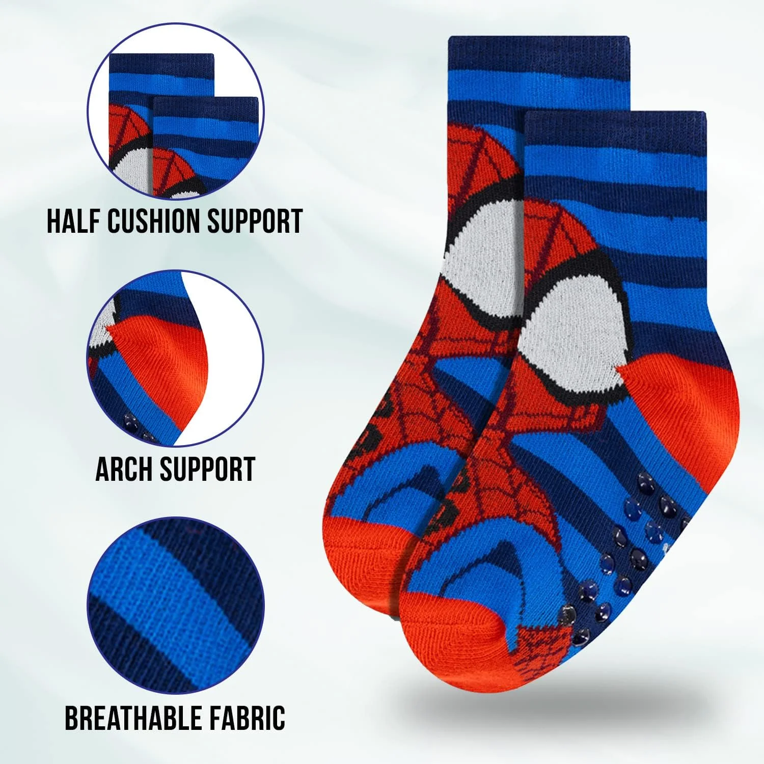 جوراب های چسبان مرد عنکبوتی، جوراب پسرانه بچگانه، بسته 10 عددی، جوراب های چسبنده بچگانه مرد عنکبوتی، بسته متنوع مرد عنکبوتی شگفت انگیز