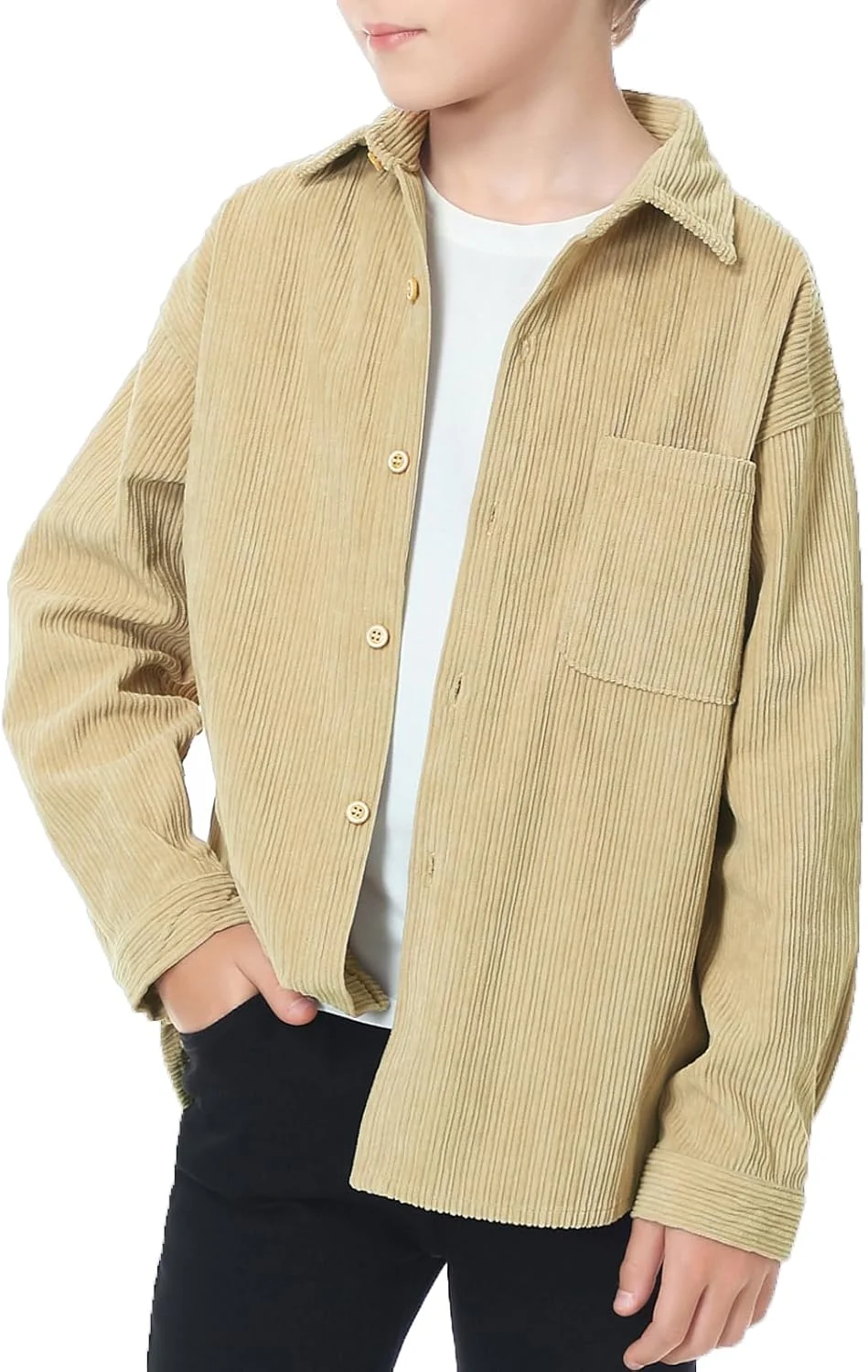 پیراهن مخمل کبریتی پسرانه LOLANTA، دکمه دار