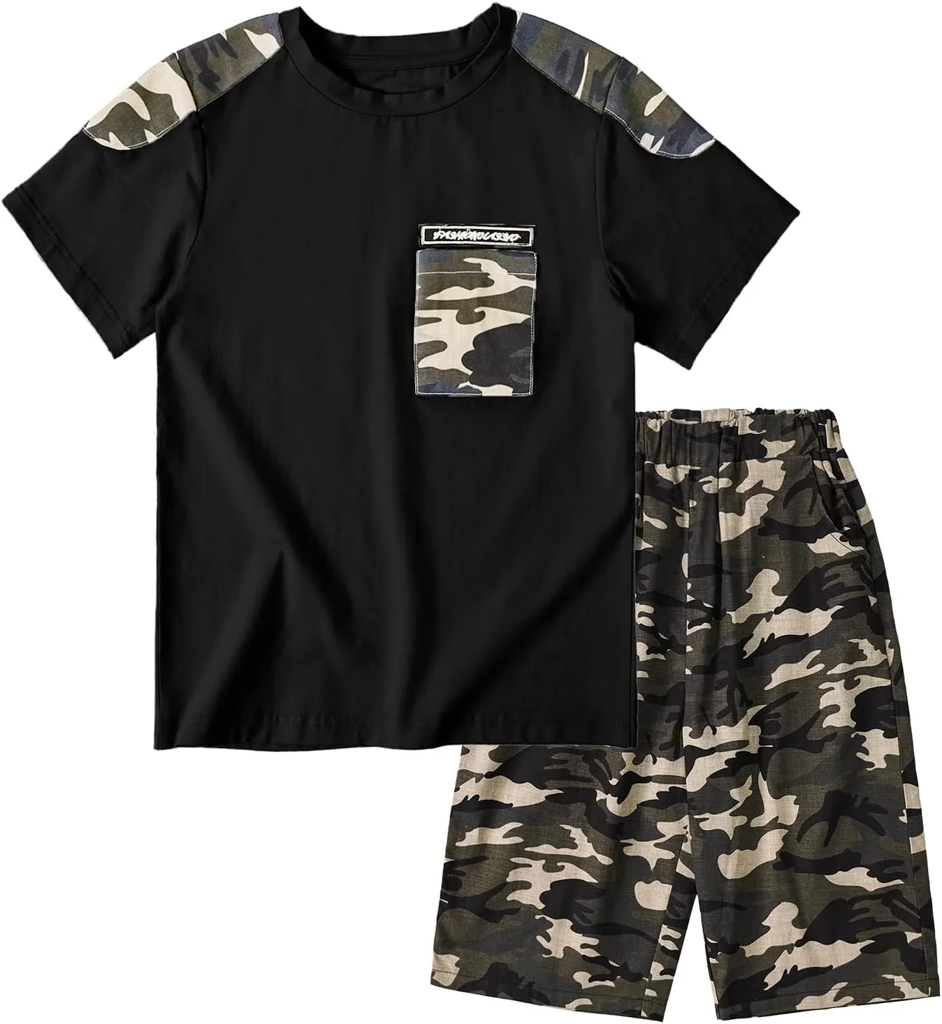 ست لباس پسرانه LOLANTA، تی شرت آستین بلند و شلوار غیر رسمی طرح استتار، ست شیک گرمکن ورزشی برای 4 تا 12 سال