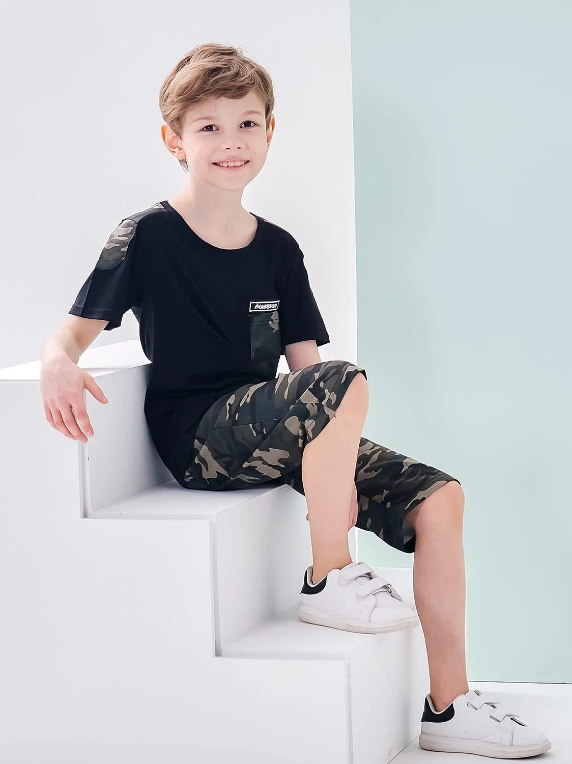 ست لباس پسرانه LOLANTA، تی شرت آستین بلند و شلوار غیر رسمی طرح استتار، ست شیک گرمکن ورزشی برای 4 تا 12 سال ست لباس پسرانه LOLANTA، تی شرت آستین بلند و شلوار غیر رسمی طرح استتار، ست شیک گرمکن ورزشی برای 4 تا 12 سال