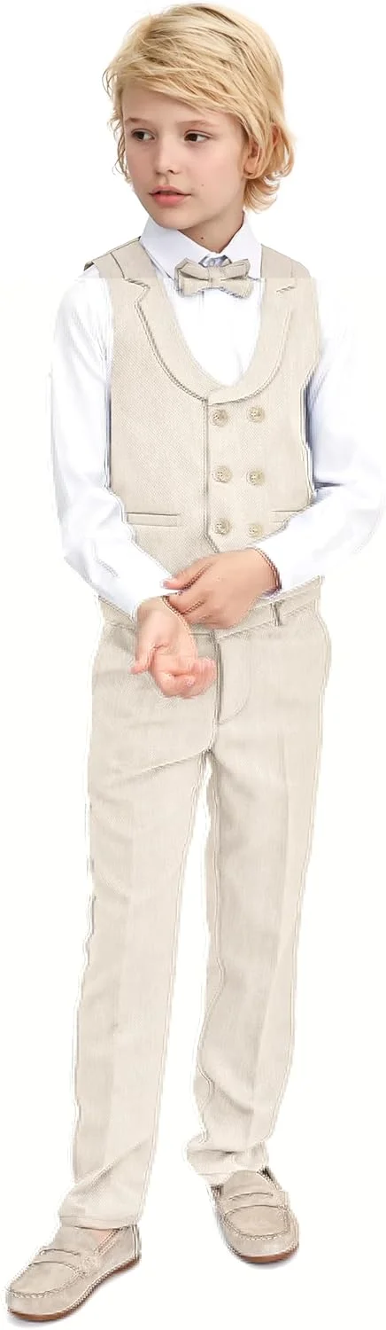 ست کت و شلوار پسرانه Lilax، ست کت و شلوار اسلیم فیت، ست شلوار کت و شلوار تجاری (بسته 4 عددی)