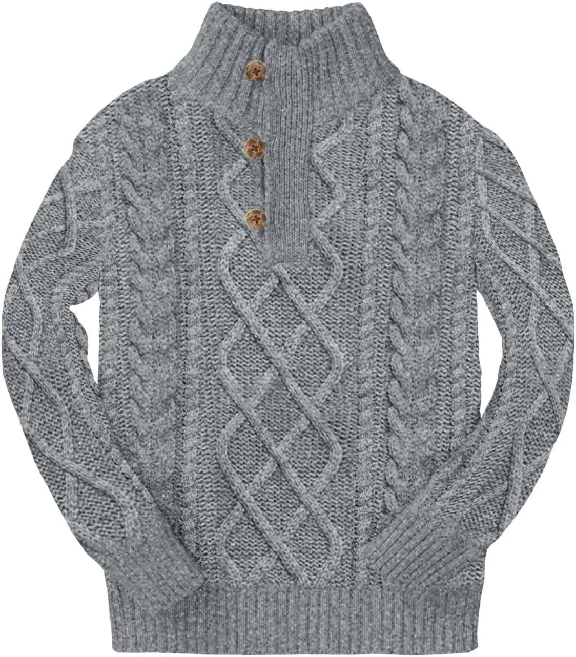 پلیور بافتنی یقه اسکی دکمه دار پسرانه Kingdenergy - گرم و مناسب پاییز و زمستان پلیور بافتنی یقه اسکی دکمه دار پسرانه Kingdenergy - گرم و مناسب پاییز و زمستان