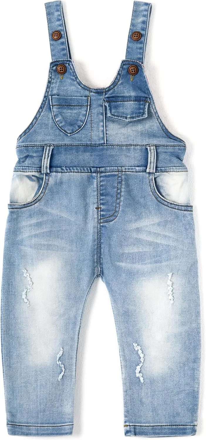 Kidscool سرهمی جین با آستر چهارخانه برای نوزادان و پسران/دختران کوچک