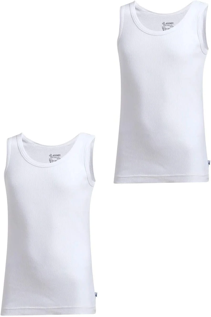 زیرپوش رکابی ساده پسرانه جاکی، فیت معمولی (بسته 2 عددی) (3321_سفید، 7-8 سال)