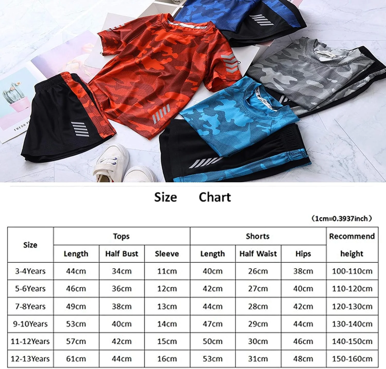 ست لباس تابستانی پسرانه، ست تی شرت آستین کوتاه طرح چریکی + شلوارک ورزشی مناسب کودکان 3 تا 13 سال