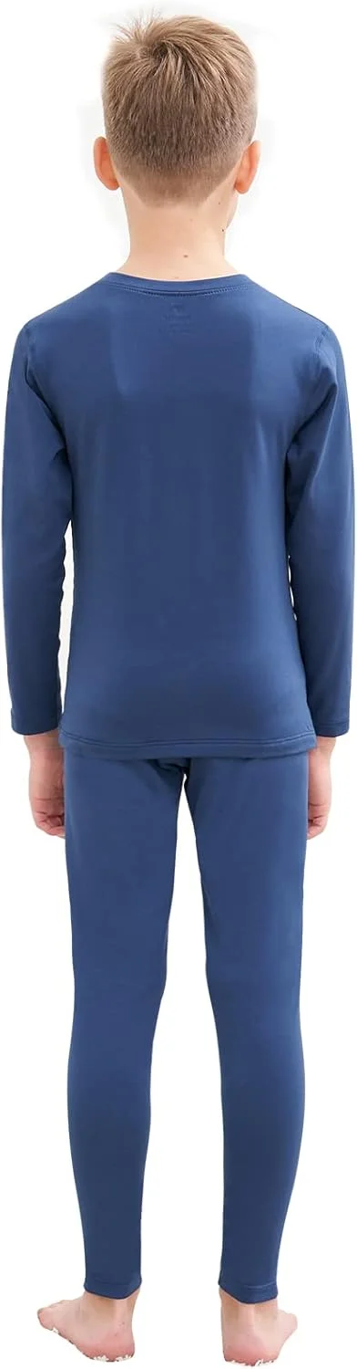 لباس زیر حرارتی پسرانه هیروبایکر، فوق العاده نرم، پشم گوسفند آستر دار، لباس زیر بلند بچه گانه، ست گرم بالا و پایین برای اسکی زمستانی