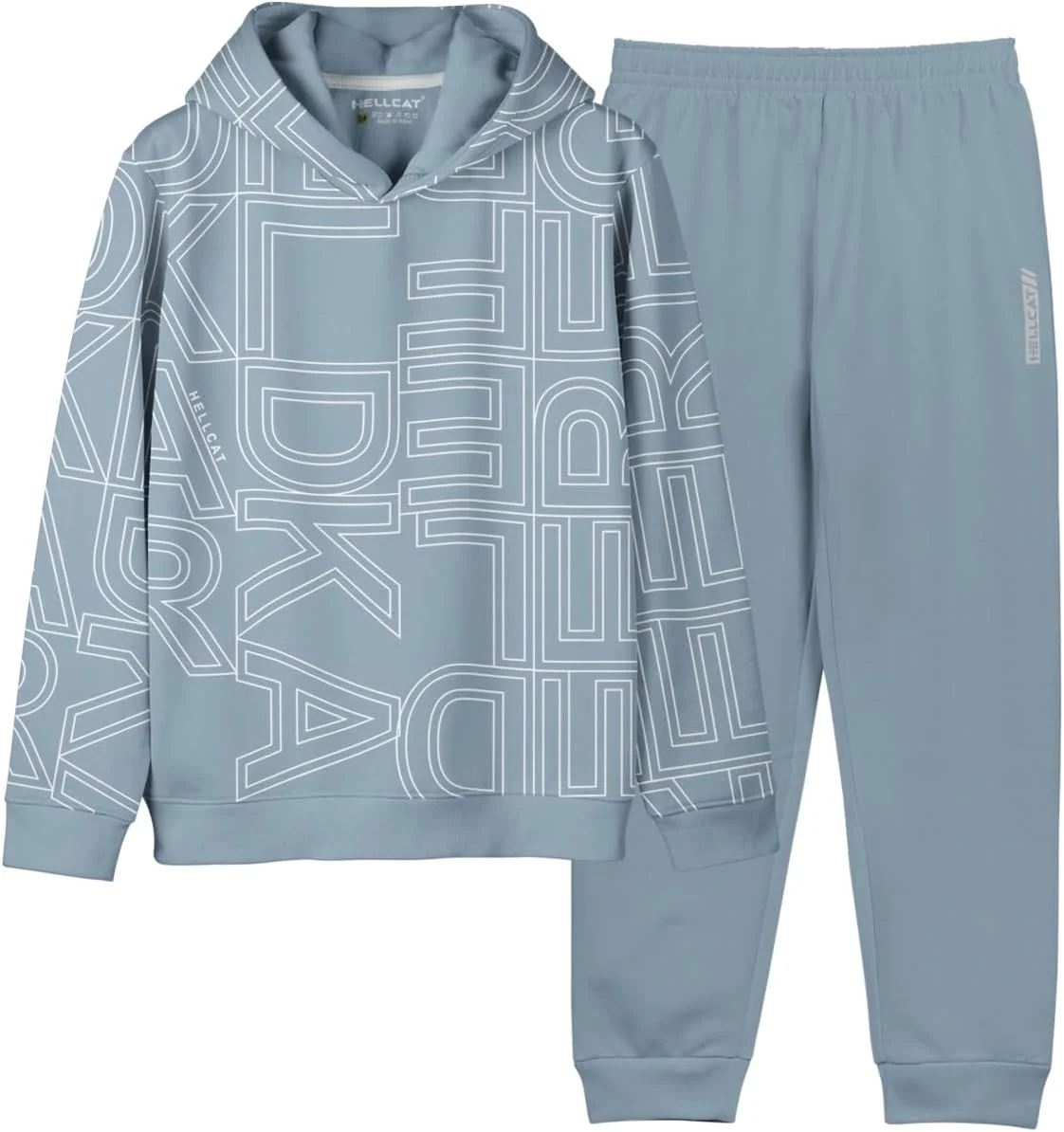 ست لباس پسرانه شامل هودی، تیشرت و شلوار جاگر طرح دار پنبه ای