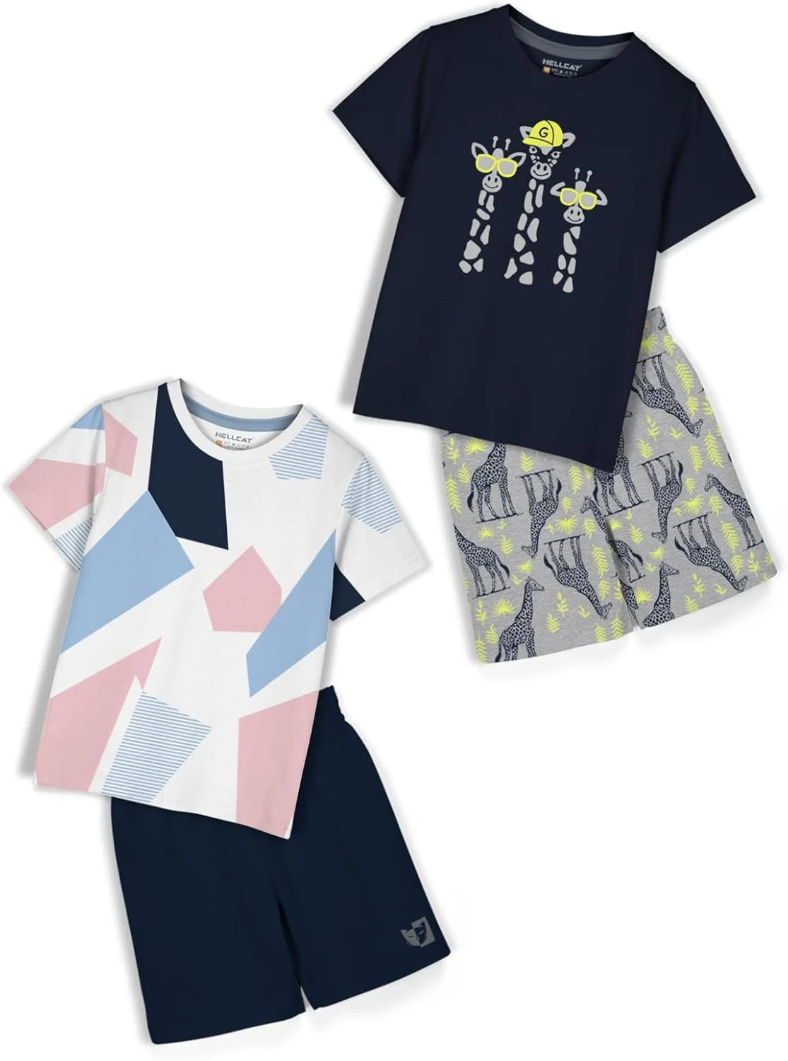 ست لباس پسرانه HELLCAT شامل تی‌شرت و شلوارک - بسته 2 عددی