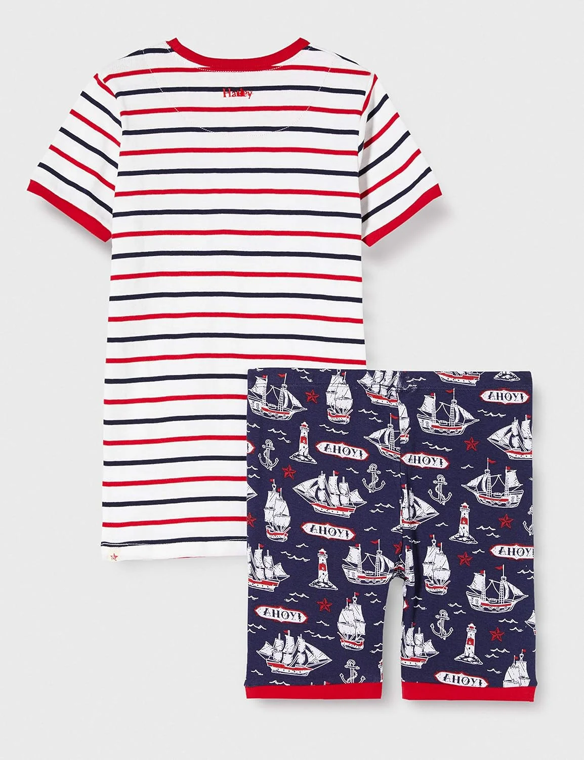 ست پیژامه آستین کوتاه پنبه ارگانیک پسرانه Hatley با تکه دوزی ست پیژامه آستین کوتاه پنبه ارگانیک پسرانه Hatley با تکه دوزی