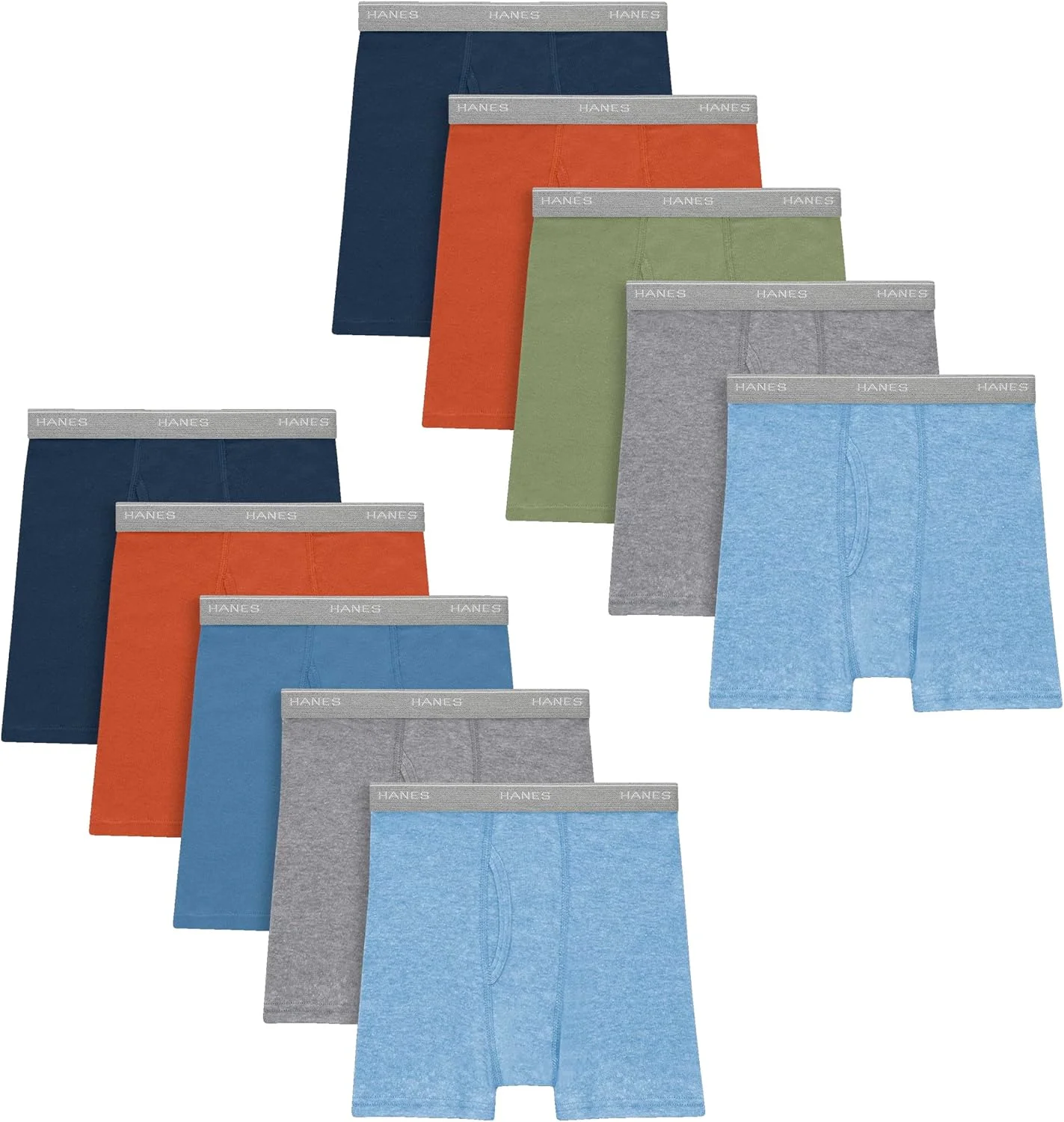 لباس زیر پسرانه باکسر بریف، باکسر بریف نرم برای پسران و کودکان نوپا، کمر کشی راحت، بسته های چندتایی باکسر بریف (بسته 10 عددی)