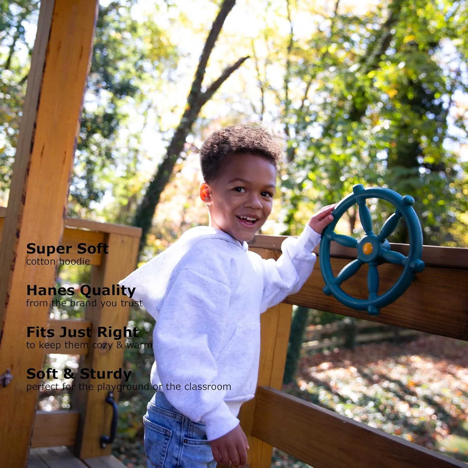 هودی پسرانه یقه گرد Hanes Eco Smart