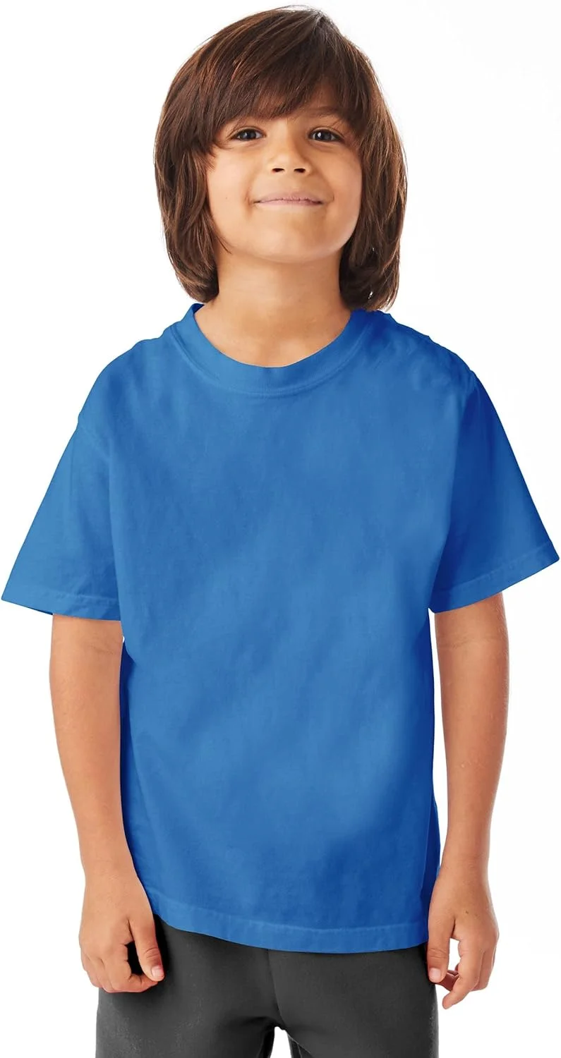 تی‌شرت نخی یقه گرد آستین کوتاه بچگانه هِینِس - آبی آسمانی