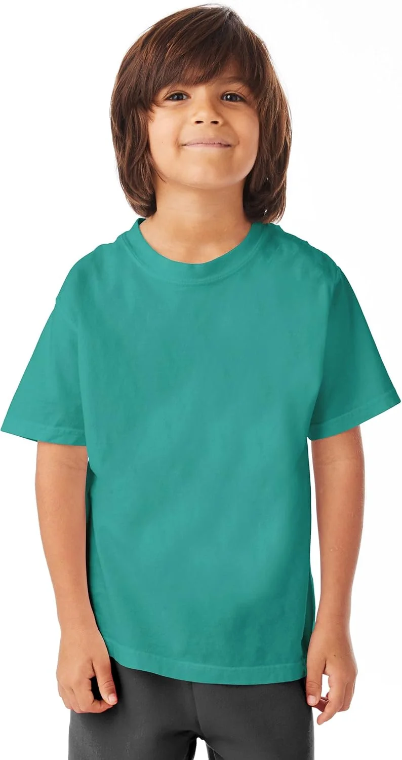 Hanes Unisex Child ComfortWash 5.5 oz. 100% Ring Spun Cotton Garment-Dyed T-Shirt Spanish Moss X-Small