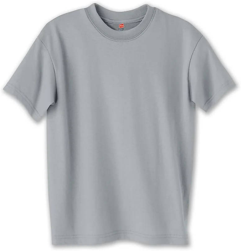 تی شرت یقه گرد خاکستری روشن Hanes 5370 ComfortBlend EcoSmart بچگانه - سایز کوچک